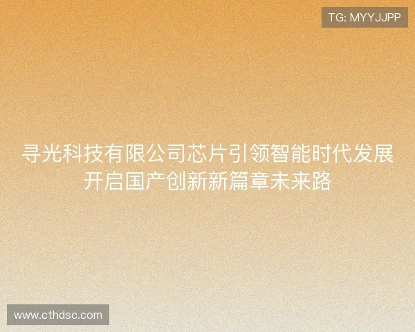 寻光科技有限公司芯片引领智能时代发展开启国产创新新篇章未来路 寻光科技有限公司芯片引领智能时代发展开启国产创新新篇章未来路
